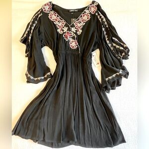 NWT Black Embroidered Dress